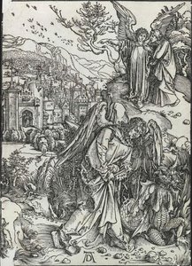 El ángel con la llave del abismo de Albrecht Dürer